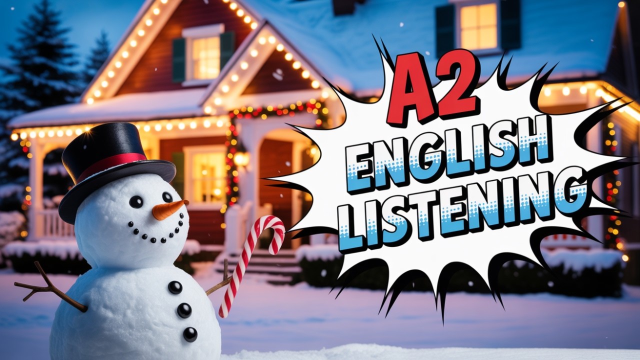 Slow Easy A2 English Listening - The Magical Snowman. Imrove Your English Listening Skills!