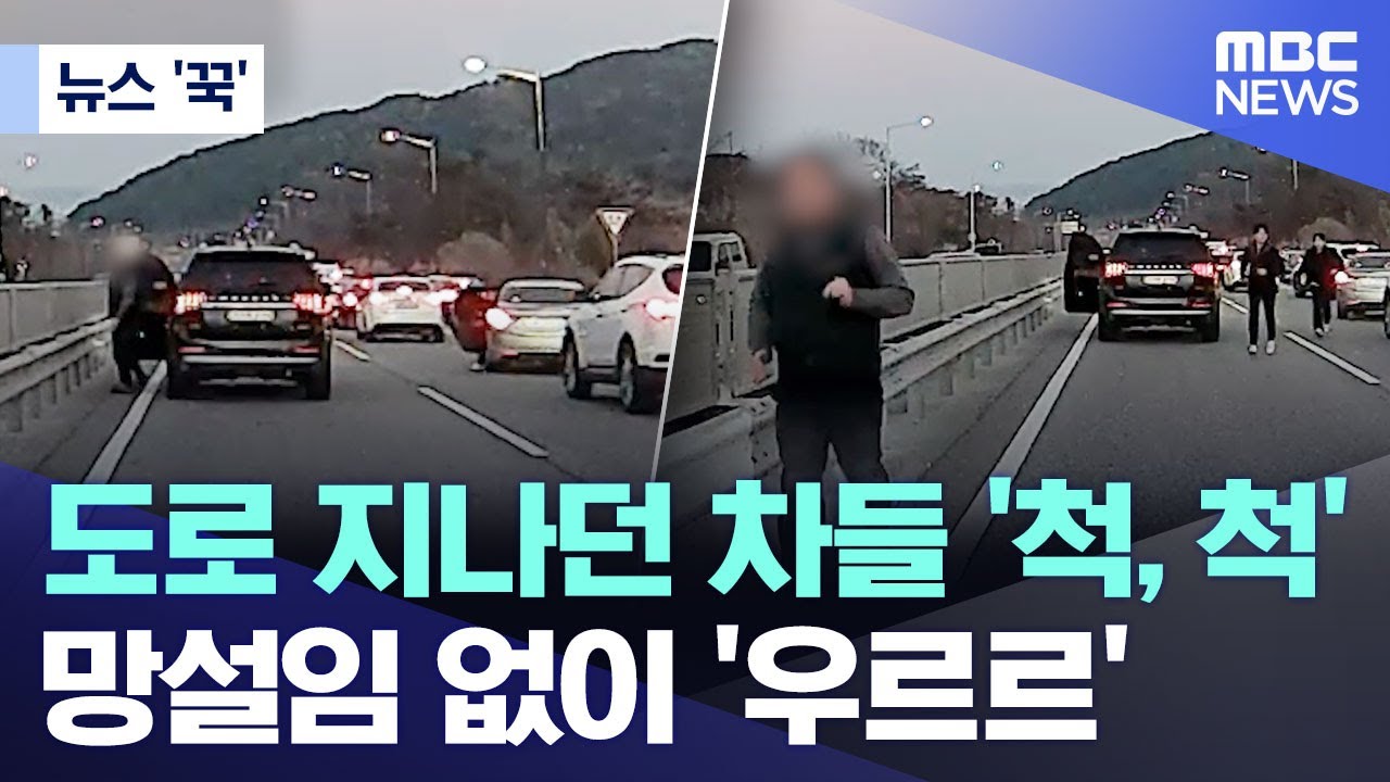 [뉴스 '꾹'] 도로 지나던 차들 '척, 척'.. 망설임 없이 '우르르' (2026.02.05/MBC뉴스)