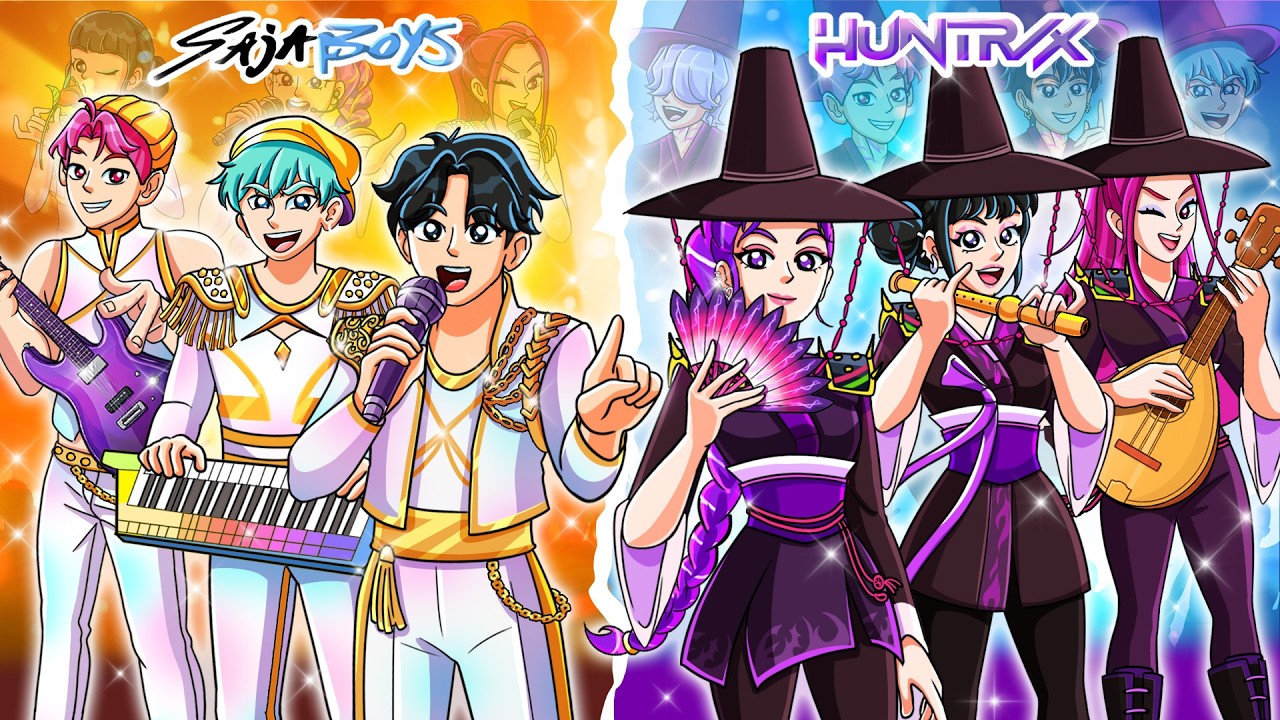 Huntrix vs Saja Boys Swap Outfit Challenge for 24 HOURS! | KPop Demon Hunters Animation
