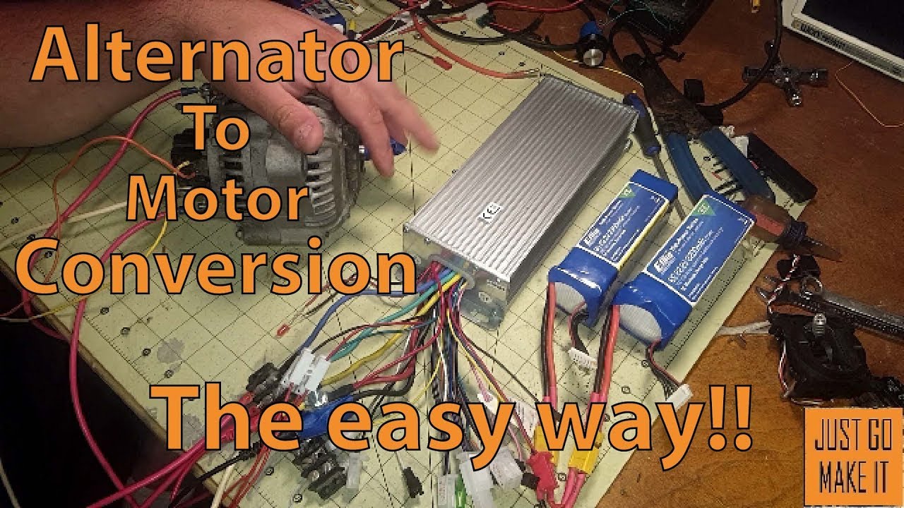 Alternator to motor conversion with Ebike controller.  THE EASY WAY