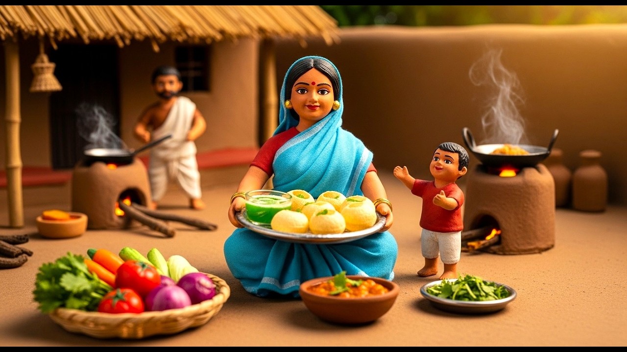 Miniature Doll Pani Puri Cooking ASMR 😋| Indian Village Tiny Kitchen Story | Miniature Village