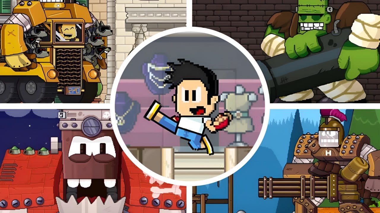 Dan the Man - All Bosses with Custom (Hard Mode)