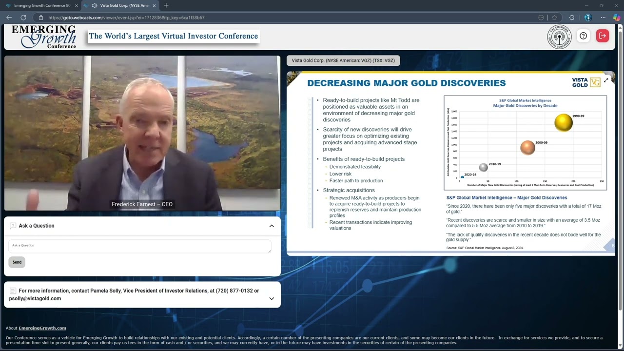 Vista Gold Corp. (NYSE American: VGZ) (TSX: VGZ)