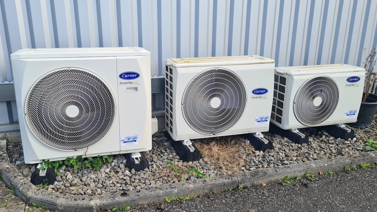 2022 3ton Carrier heat pumps running in cool mode ( & 2 others off)