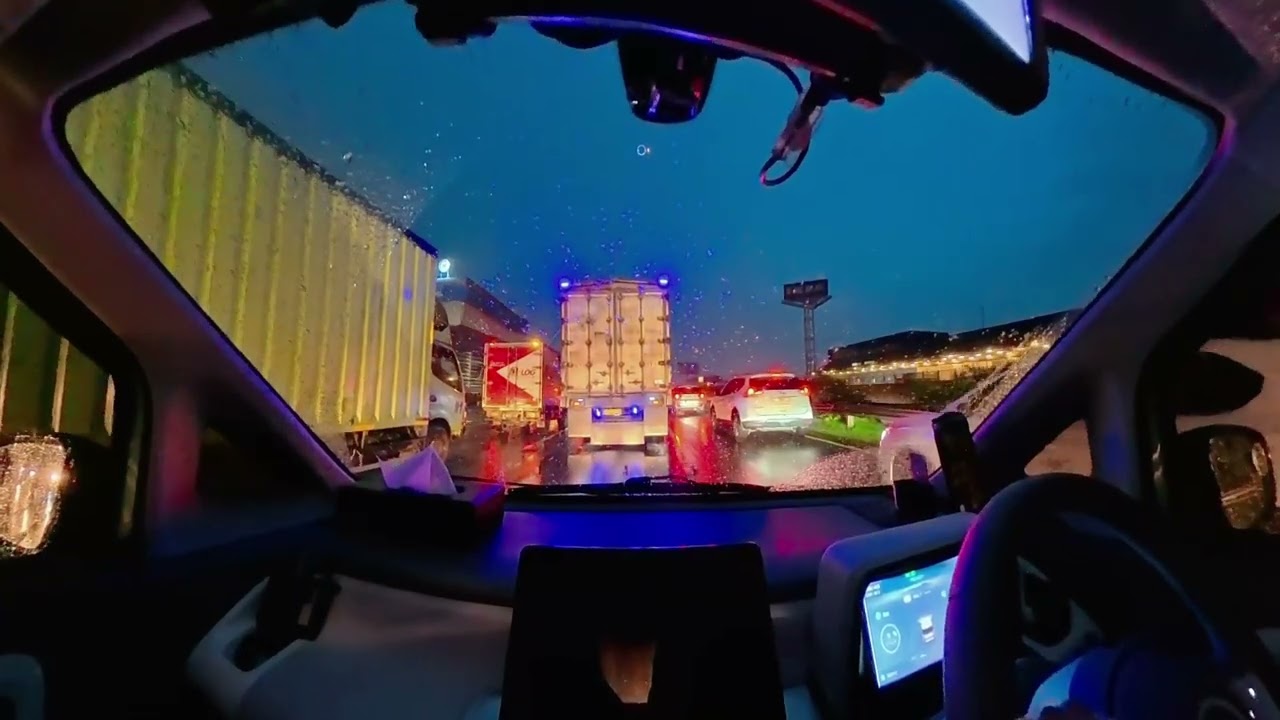 Silent Rainy Morning: 4K POV Drive to SCBD (Electric Vehicle Ambience)