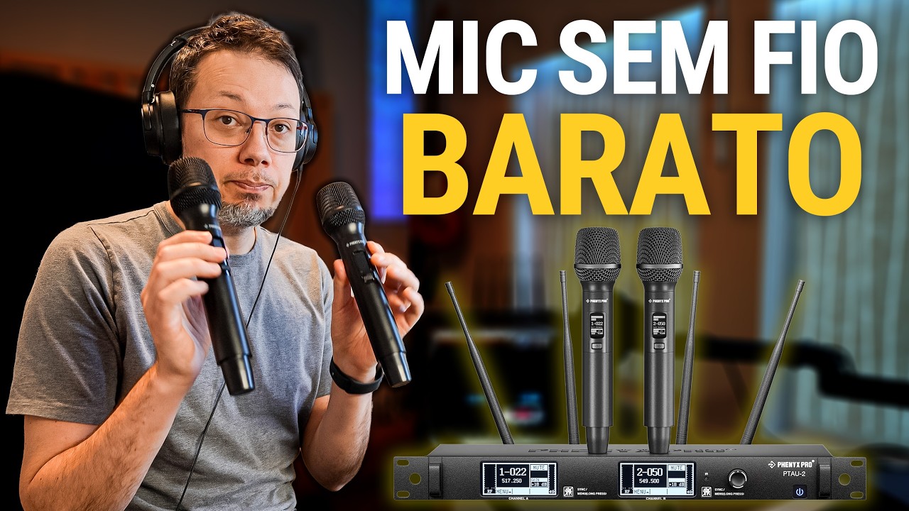 O Melhor Microfone Sem Fio Barato com True Diversity? Phenyx Pro PTAU-2