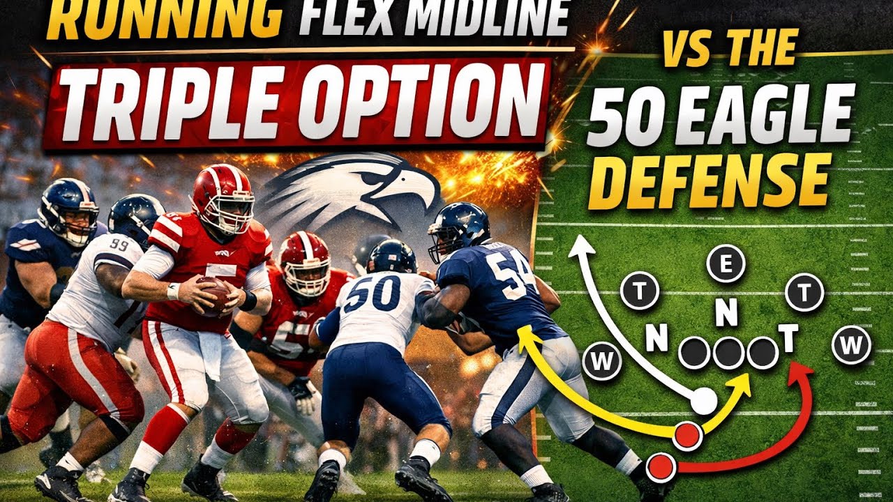 Running Flex Midline Triple Option versus the 50 Eagle Defense 