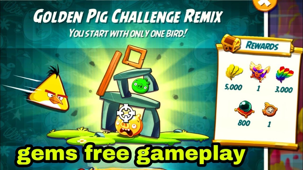 Angry birds 2 the golden pig challenge with chuck 8 may 2026 gems free #ab2 golden challenge today