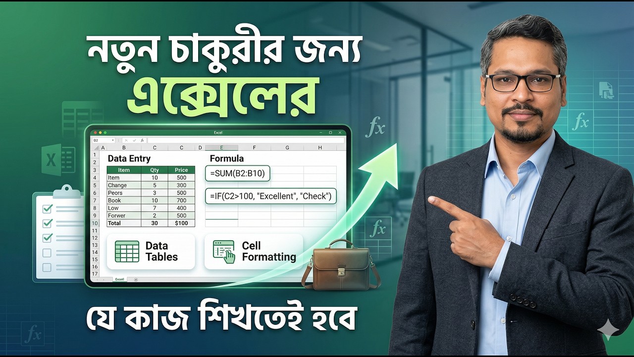 MS Excel Tutorial for New Job Holders | নতুন চাকুরীর এক্সেলের যে কাজ শিখতেই হবে!