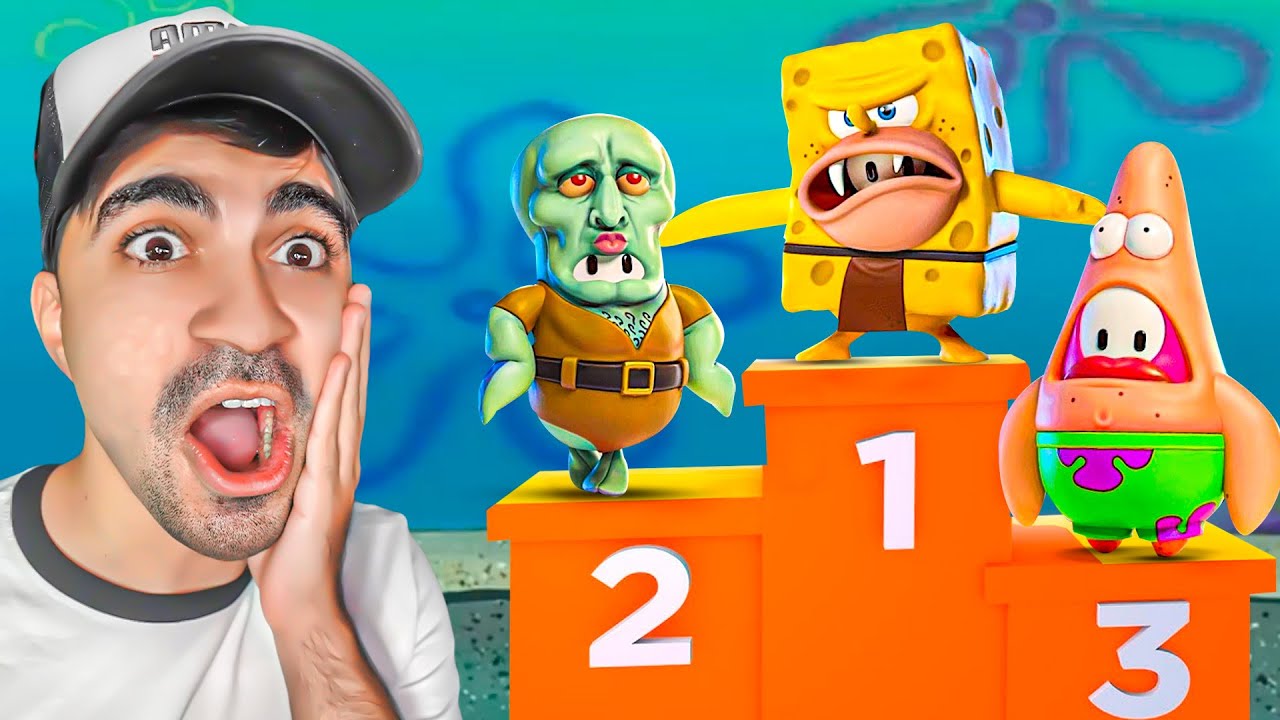 تحديات مجنونة : سبونج بوب المتخلف  - Fall Guys !! 😱🔥