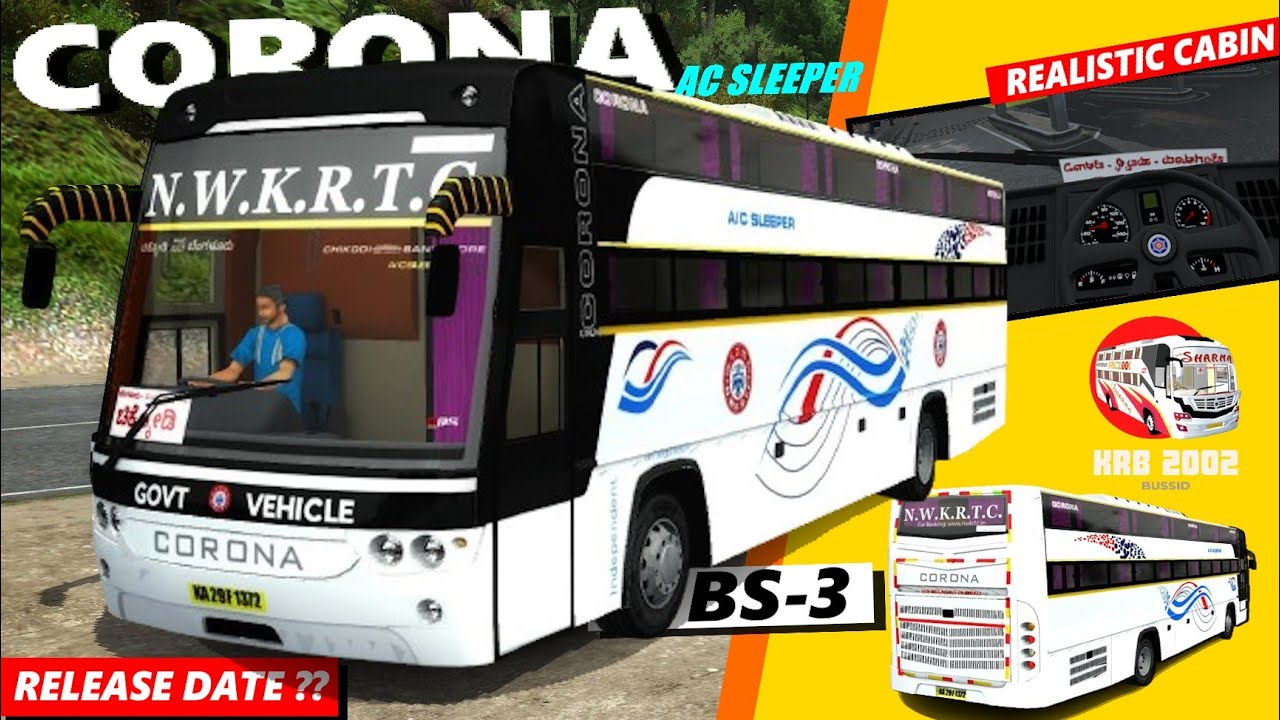 NWKRTC Corona BS-3 AC Sleeper Bus Mod For Bussid | Promo Video | KRB2002
