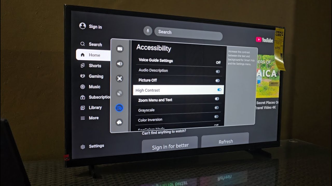 Samsung Tv High Contrast Mode (Tizen TV)