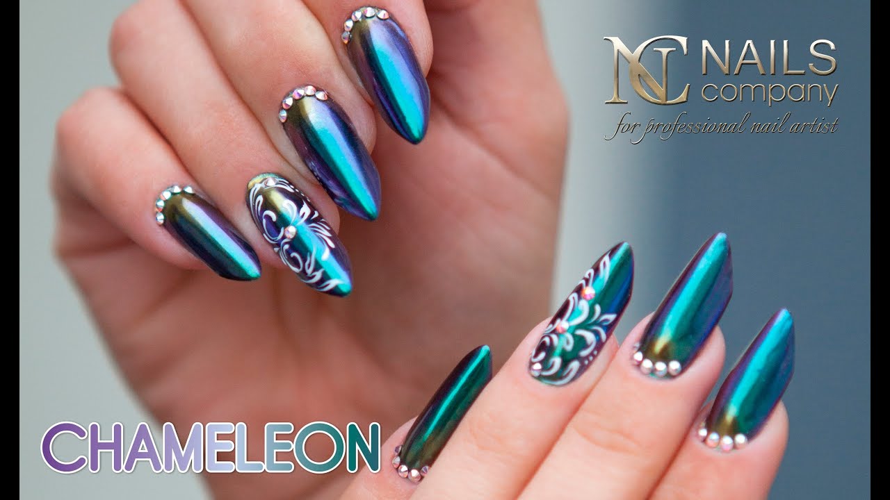 CHAMELEON EFFECT POWDER NAILS Step by step