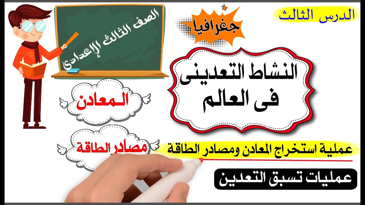النشاط التعدينى فى العالم للصف الثالث الإعدادى