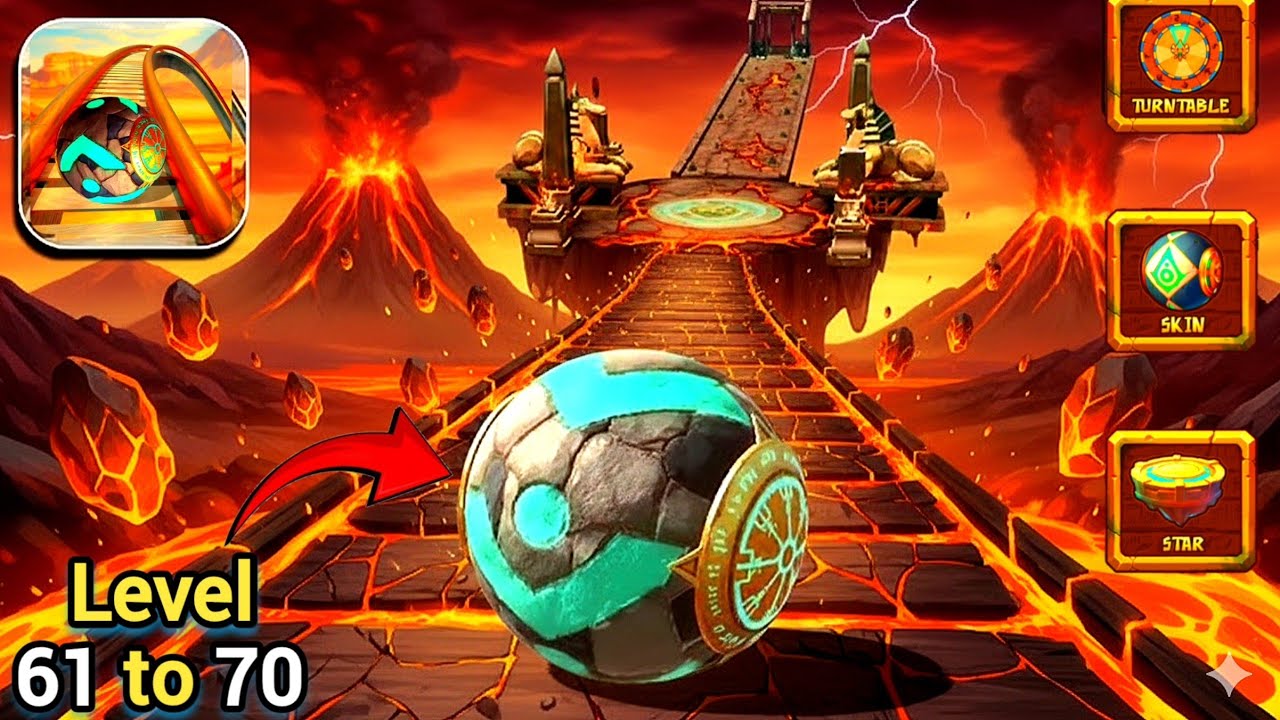 Temple Rolling Balls, SpeedRun, Gameplay Level 61 to 70