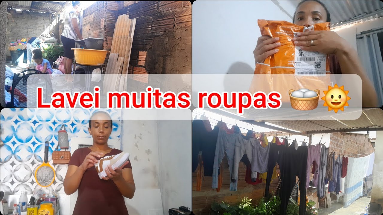 Aproveitando o sol para lavar muitas roupas🧺/Chegou comprinhas recebidos pagos💵