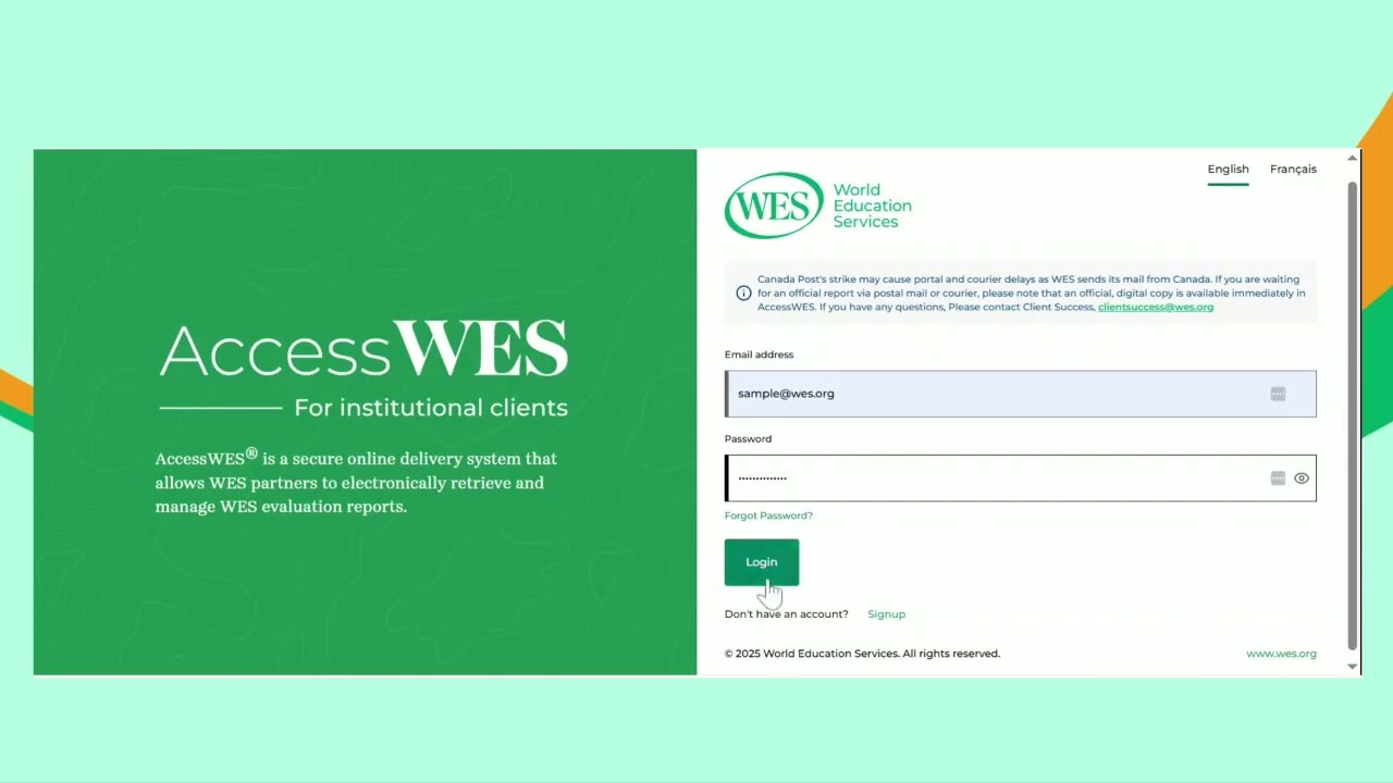 Welcome to AccessWES