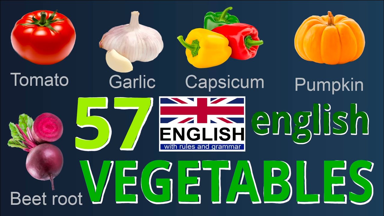 VEGETABLES  in English WORDS with pictures
