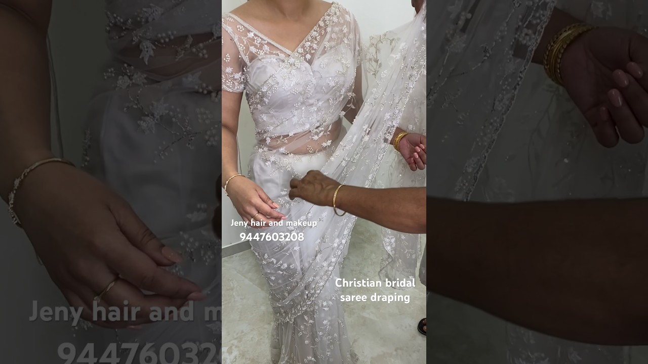 Wedding net saree draping #youtubeshorts #shorts #weddingsaree