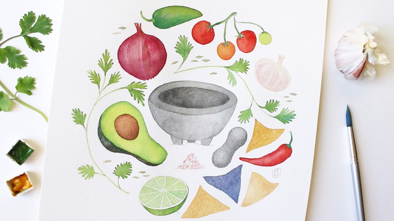 How to Watercolor x Guacamole! | Food Illustration