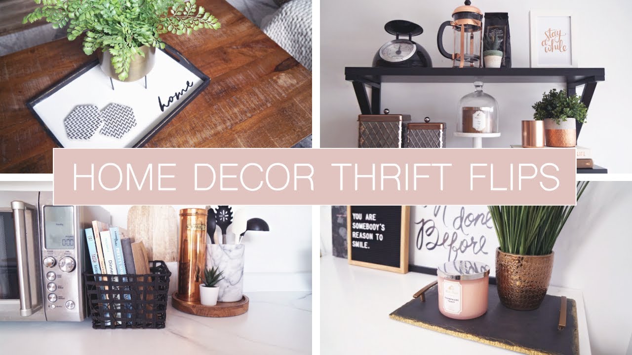 Home Decor Thrift Flips & Styling! || DIY STONE & WOODEN TRAYS!