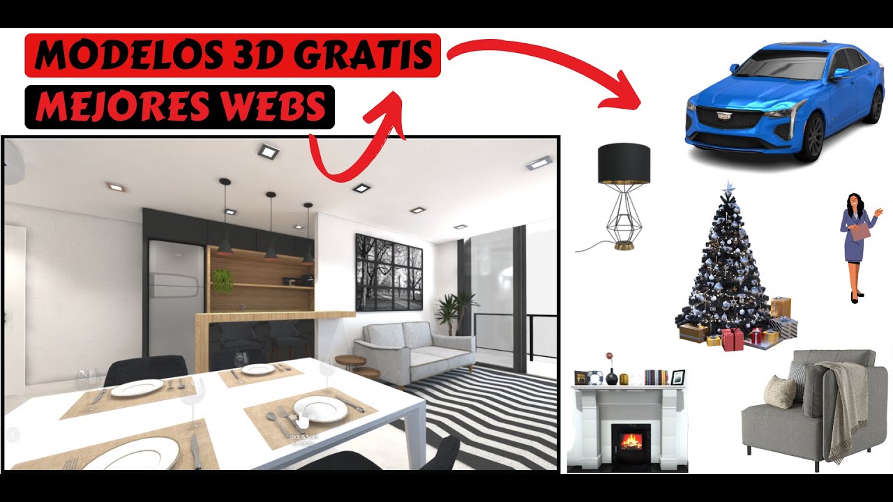 Mejores sitios web para descargar modelos 3D GRATIS | BIM FBX OBJ GLB STL MAX BLEND SKP