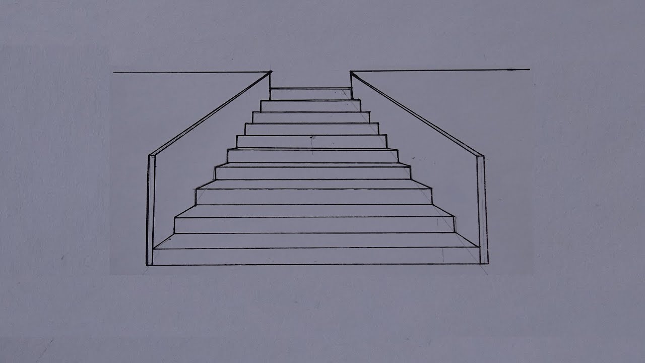 Como Desenhar Escada (Vista de Frente) - Perspectiva