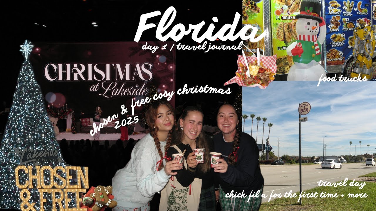 Travel Journal Day 1 | chosen and free cosy Christmas, trying chick fil a + travel day shenanigans