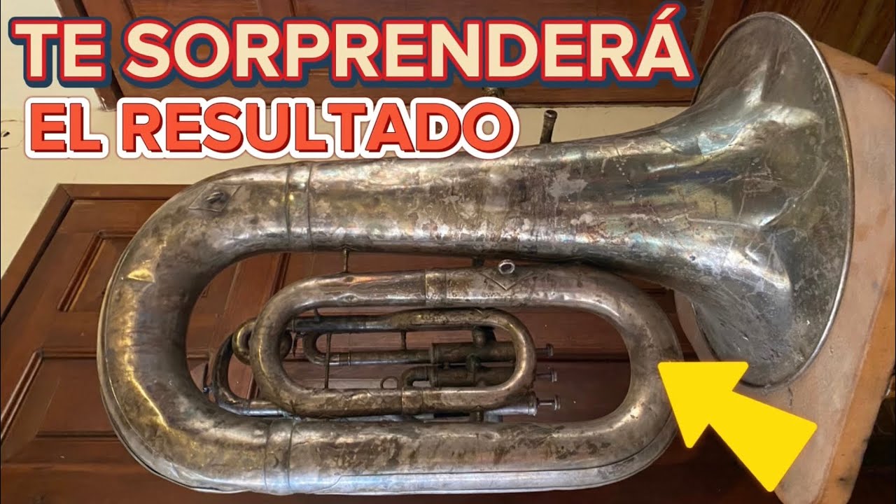 TUBA del año 1910 quedó como NUEVA 😵después de PONERLE Pasta dental / Como LIMPIAR una tuba
