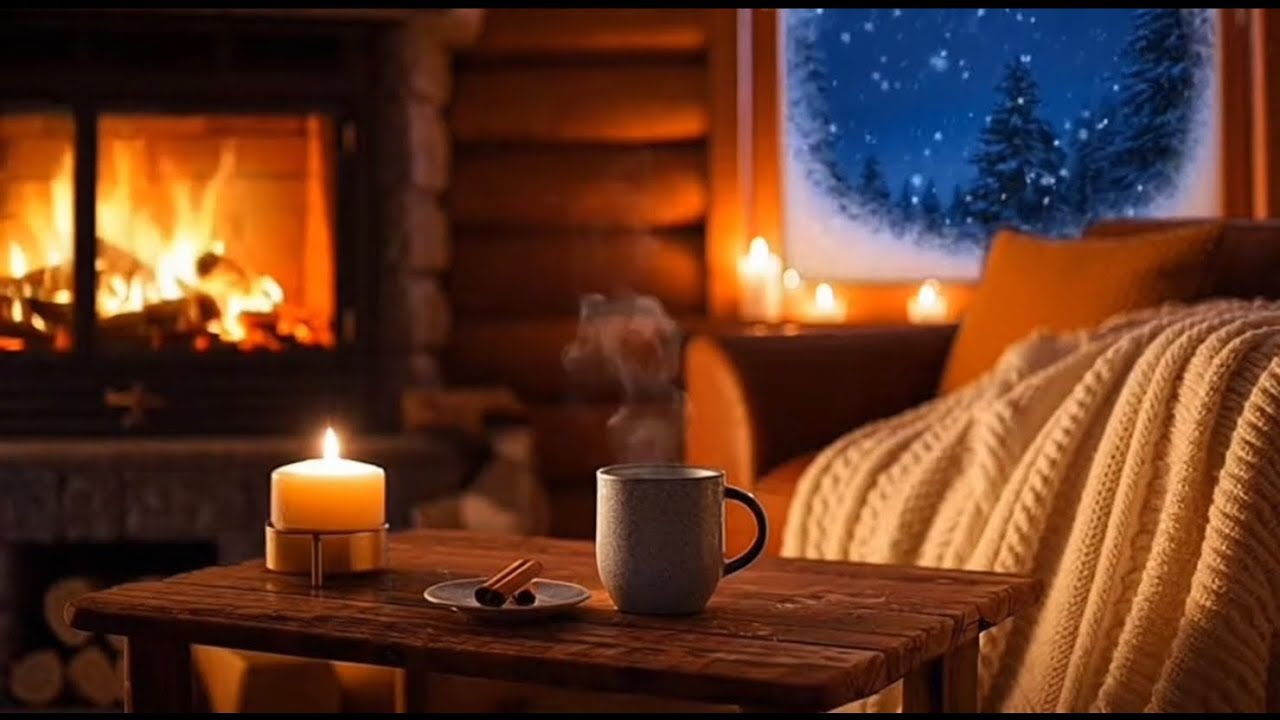 Cozy Cabin Winter Ambience❄️ Smooth Piano🎹 Music For Relaxation, Studying & Sleep