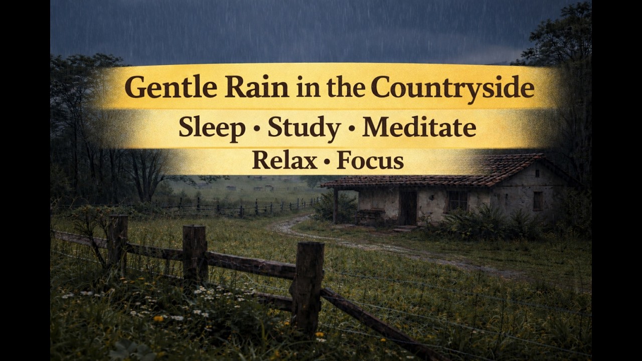 Gentle Rain in the Countryside 🌧️ Deep Sleep, Relaxation, Study & Stress Relief Sounds