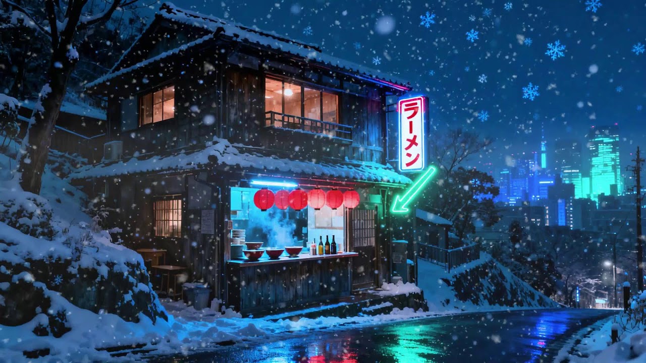 Winter Night Fireplace & Lo-Fi Jazz ❄️🔥 | Cozy Beats for Study & Relaxation