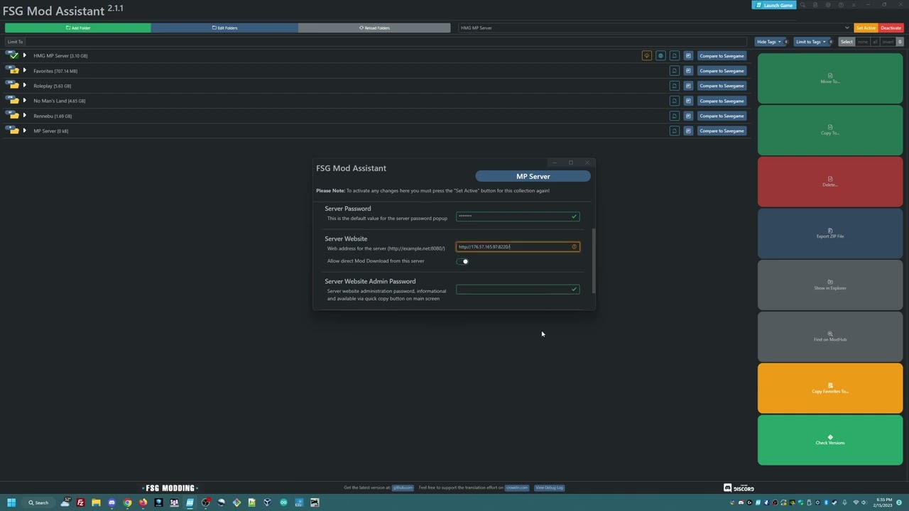 Using FSG Mod Assistant With MP Servers