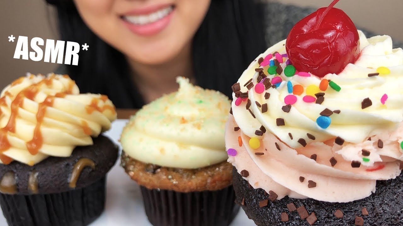 ** ASMR CUPCAKES ** Eating Sounds | Very Soft + Slow Dessert Eating | No Talking | ASMR Phan