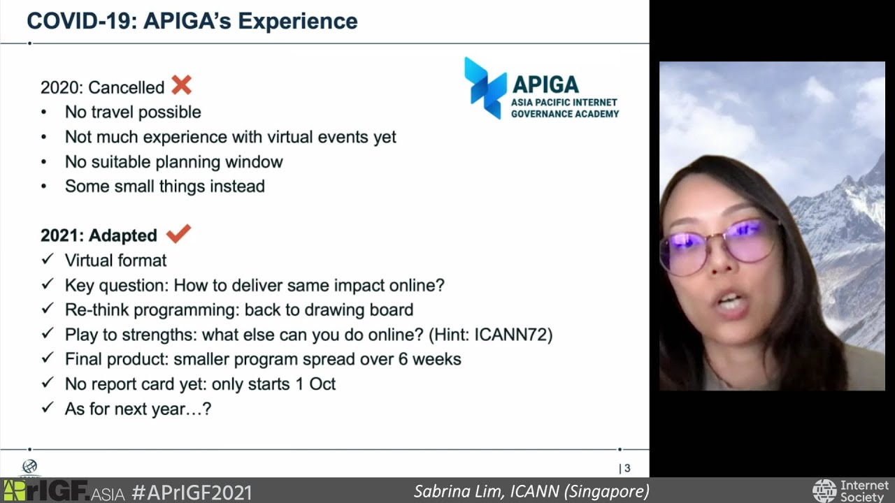 LIVE: #APrIGF2021 S15. The Impact of the Global Pandemic on Schools on Internet Governance