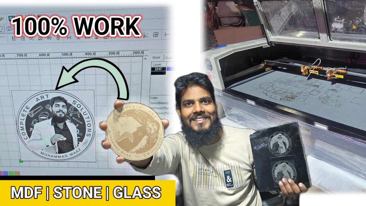 Co2 laser  face scanning full prosser  लेजर मशीन में फेस कैसे एनग्रेव करें | MDF | STONE  | GSLASS 