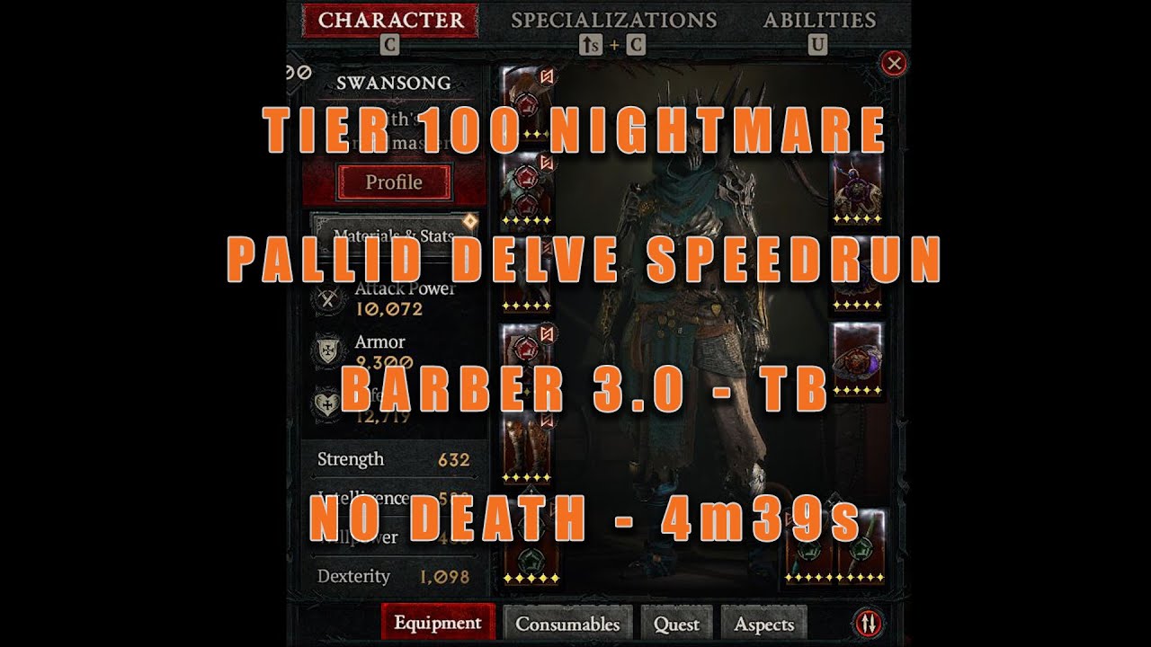 Rogue T100 - Pallid Delve - 4min39s - No Death - Diablo 4