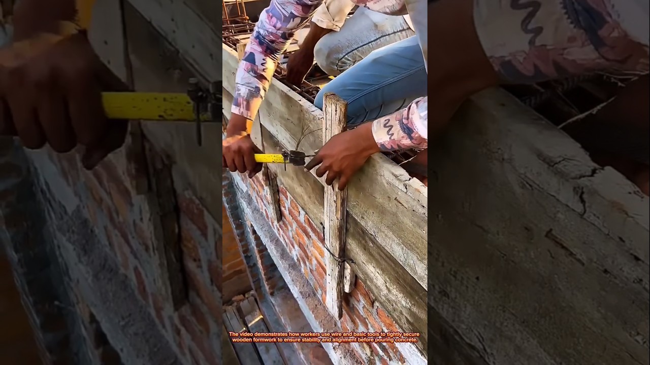 Simple Wooden Formwork Binding Technique Using Wire | Fast and Efficient Construction Method