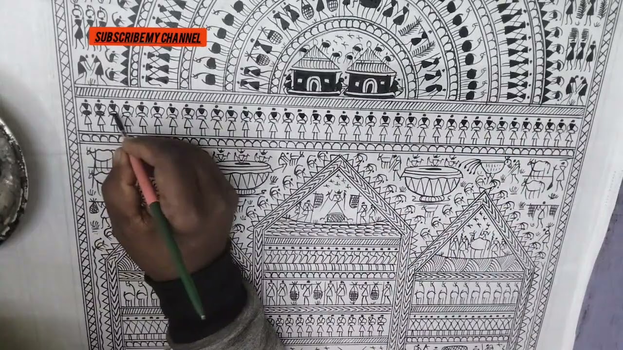 Odisha Tribal Arts painting 🖌️🖌️🖌️🎨🎨🎨🎨🖌️🖌️ learnings 