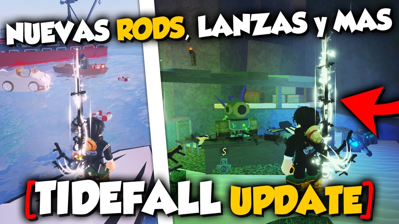 como llegar a TIDEFALL, NUEVAS CA&Ntilde;AS, LANZAS & MUCHOS PUZZLES en FISCH ROBLOX