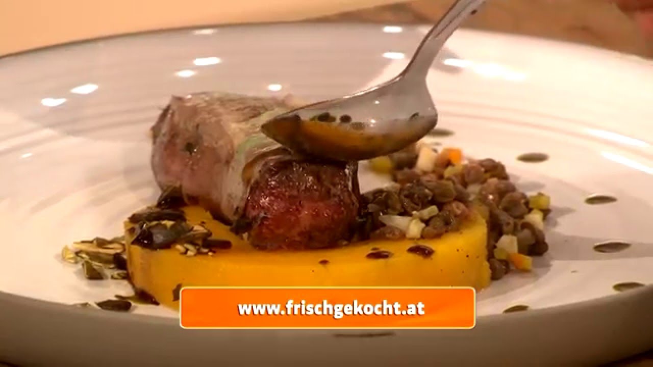 Kalbsleber mit Lardo und geschmortem Kürbis (Lisl Wagner-Bacher)