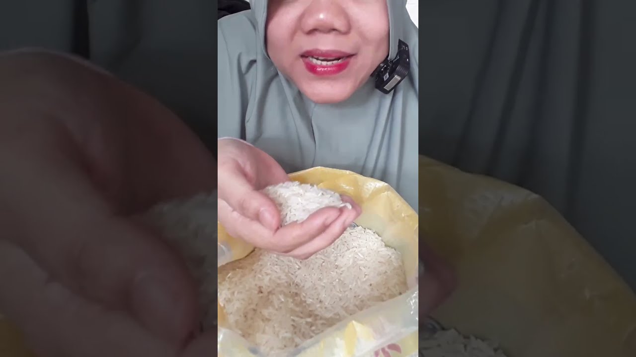 DYMA |ASMR RAW RICE EATING |Makan Beras Baru| asmrrawriceeating| asmrsounds | Basmatirice| Rawrice