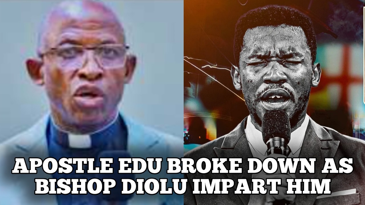 Apostle Edu Moved to Tears During Impartation by Bishop Diolu