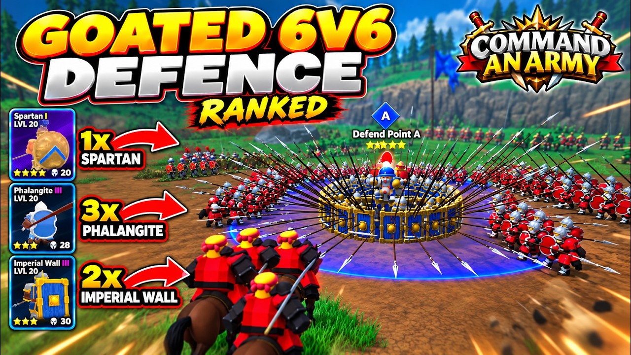 Unbreakable Defense in 6v6 Ranked! | Command An Army Roblox
