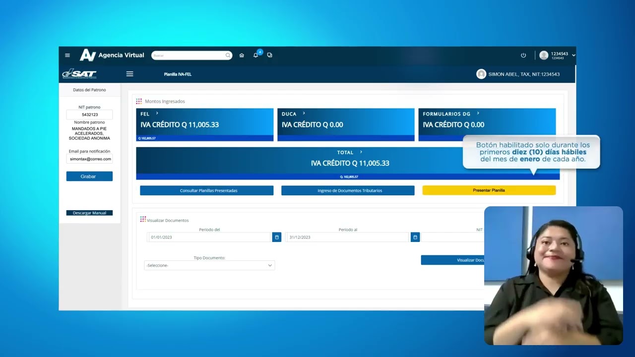 Conoce los pasos para Presentar tu Planilla IVA - FEL 2026 desde la Agencia Virtual