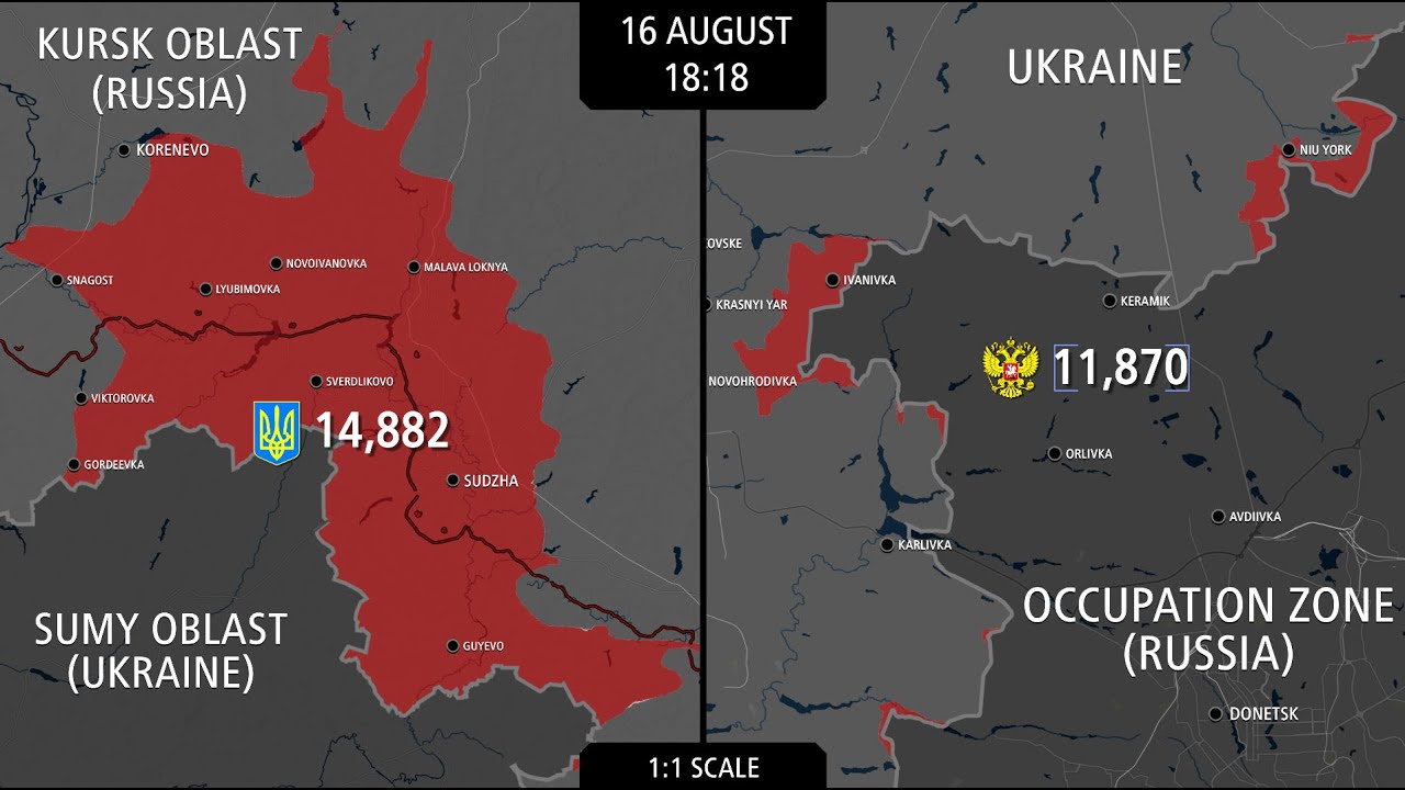 Ukraine Kursk Invasion & Russian Advances Compared &ndash; Every Hour