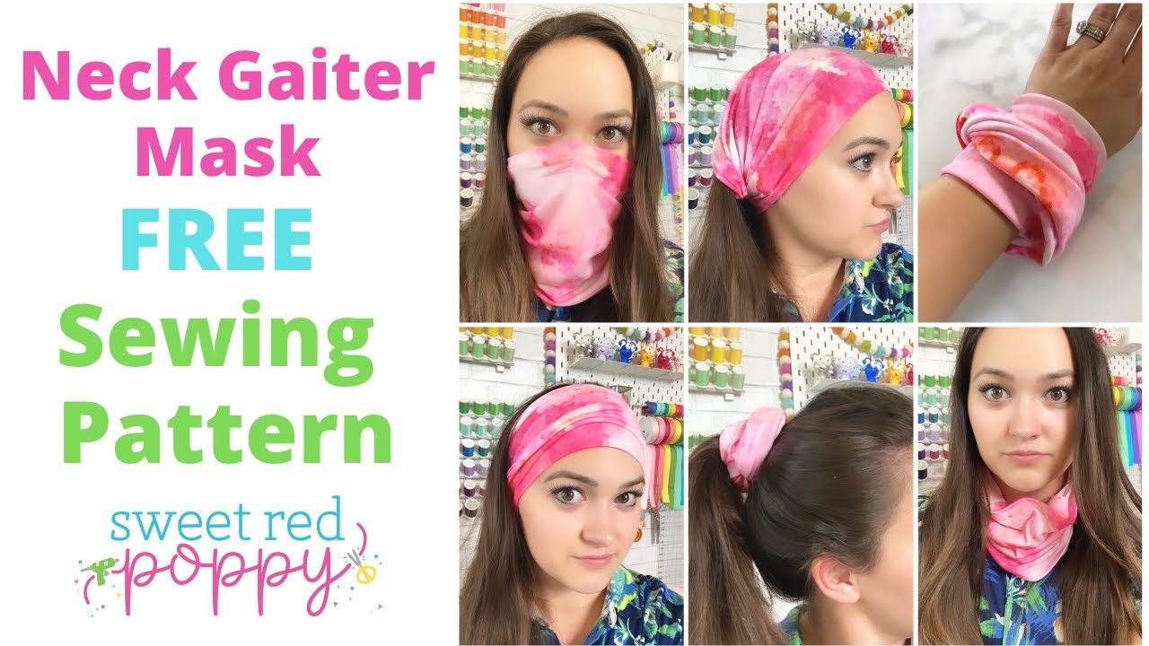 DIY Neck Gaiter Face Mask with Filter Pocket & Nose Bridge| Face Mask Tutorial | Sweet Red Poppy