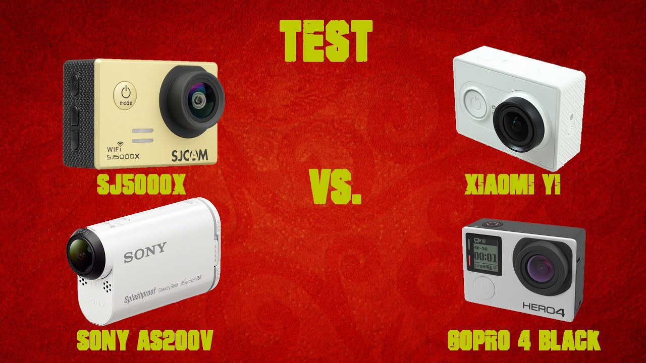 SJ5000X vs Gopro 4 Black vs Sony AS200v vs Xiaomi Yi