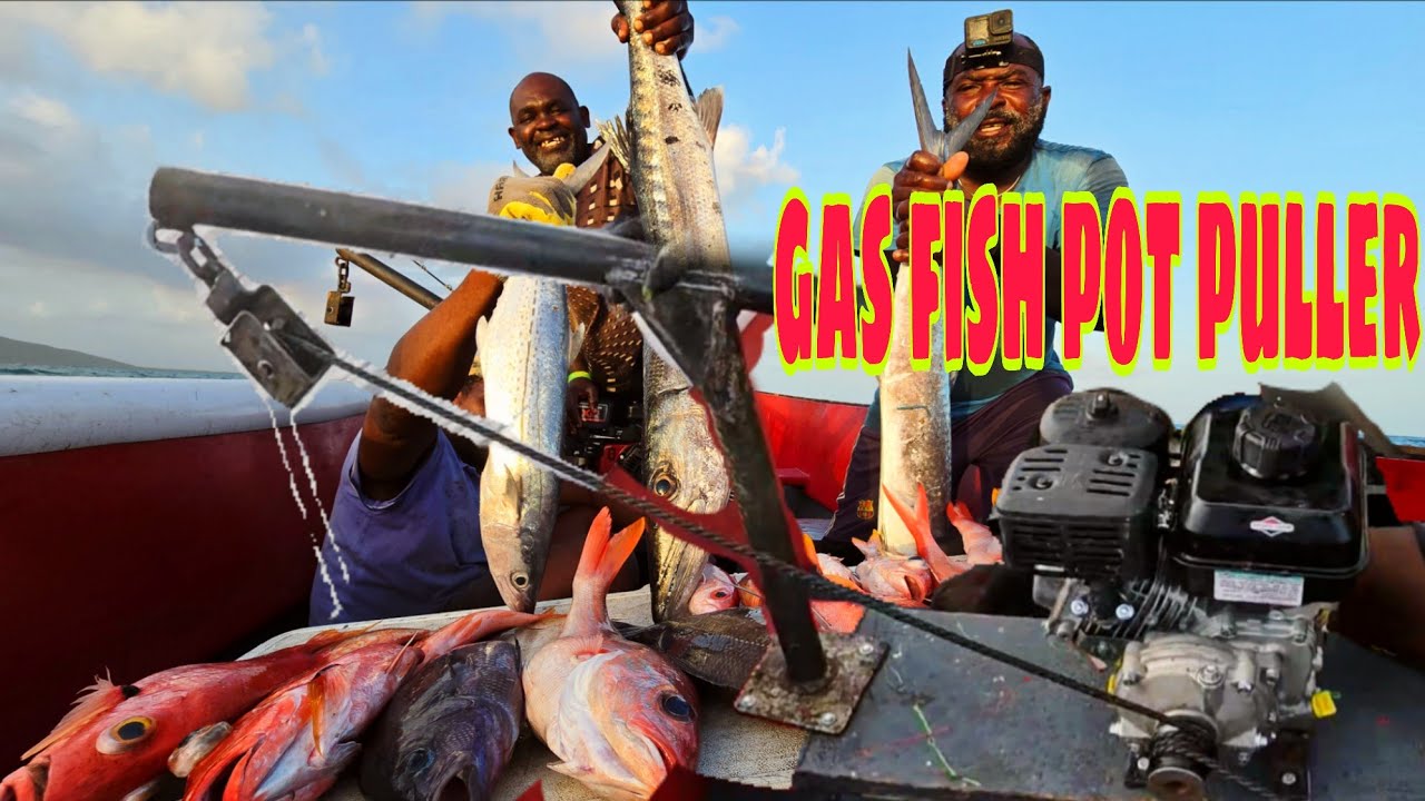 Stress-free gas fish pot puller heavy duty any depth of water. Offshore fishing