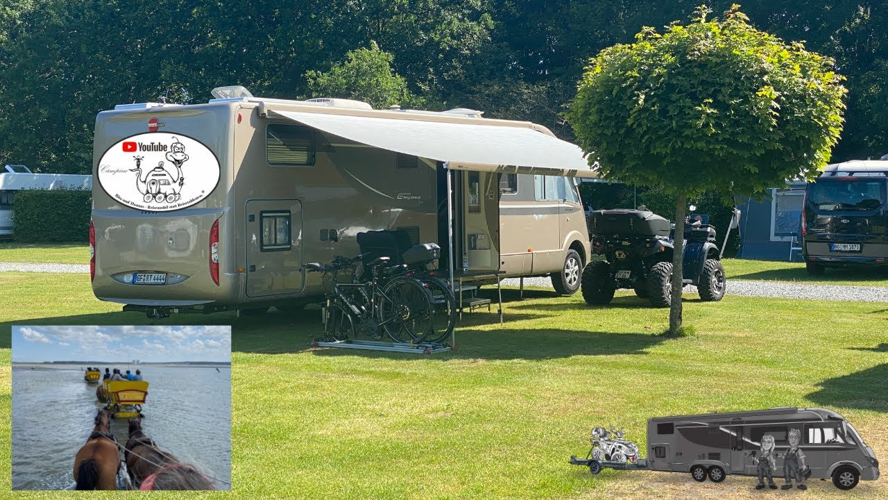 Camping auf CampingResort - Zimdars & Impressionen einer Wattwagenfahrt Cuxhaven.